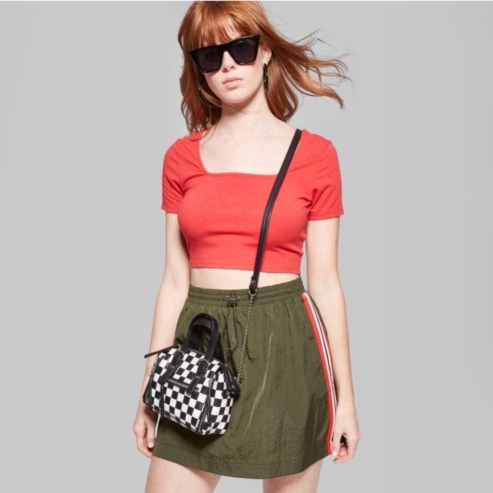 Wild Fable Nylon Army Green Skirt